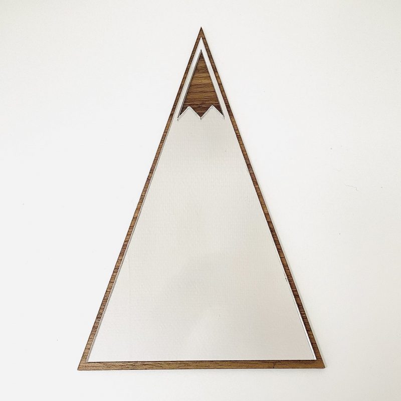 Miroir en forme de sommet en bois de noyer 59 x 29  cm