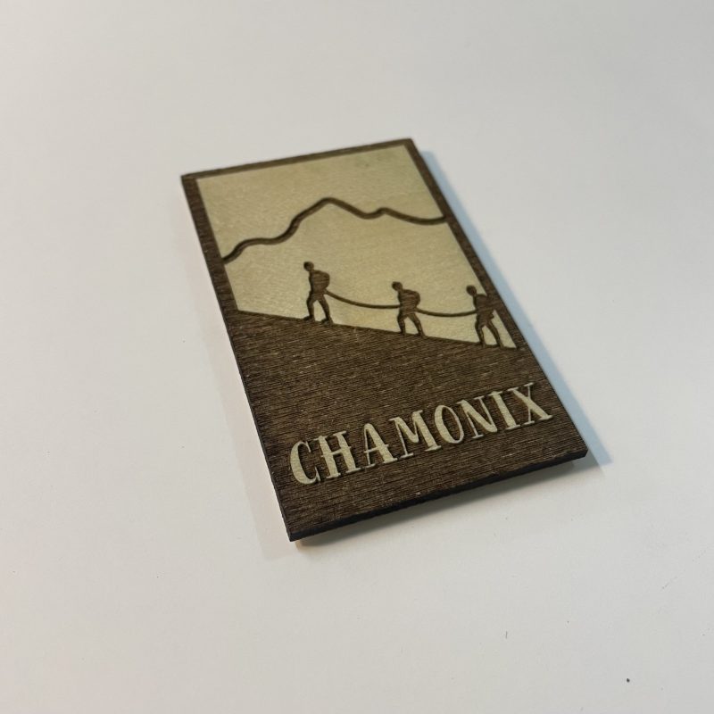 Magnet en bois les alpinistes 8 x 5 cm