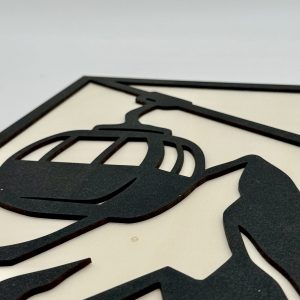 Tableau en bois – relief – Cabine et Sommet