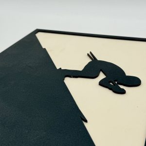 Tableau en bois – relief – Skieur Schuss