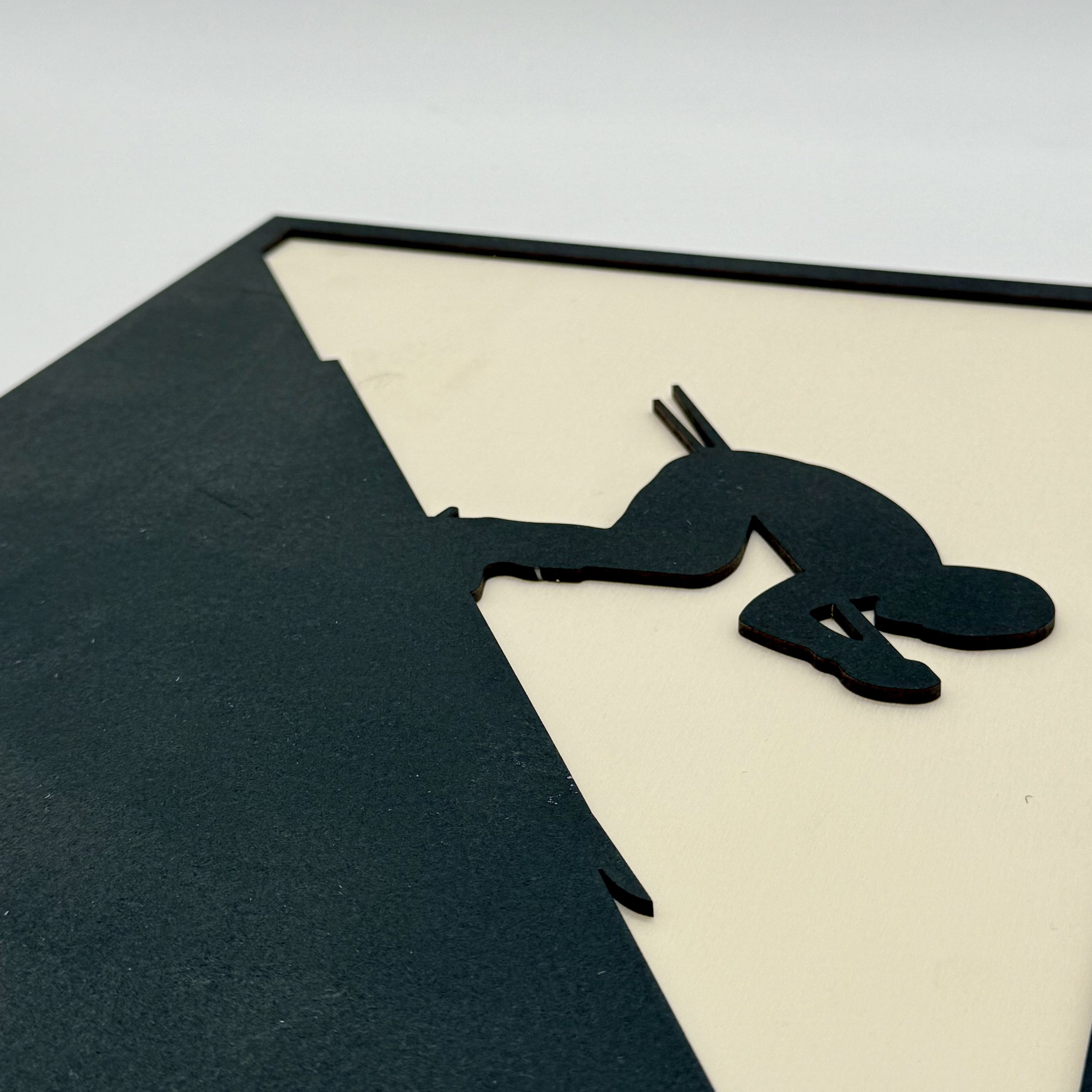 Tableau en bois - relief - Skieur Schuss – Image 2