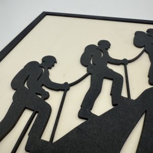 Tableau en bois – relief – Cordée d’Alpinistes