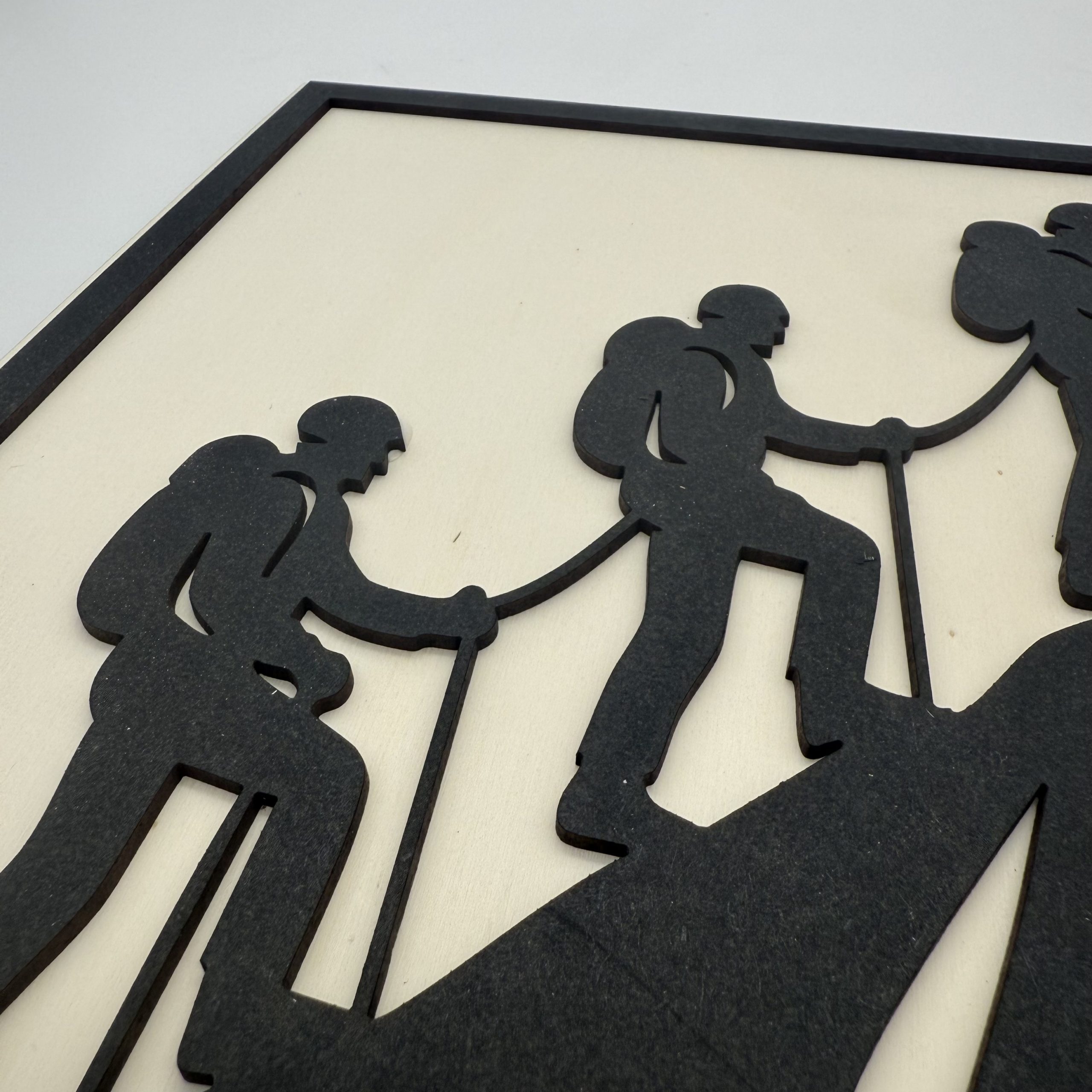 Tableau en bois - relief - Cordée d'Alpinistes – Image 2